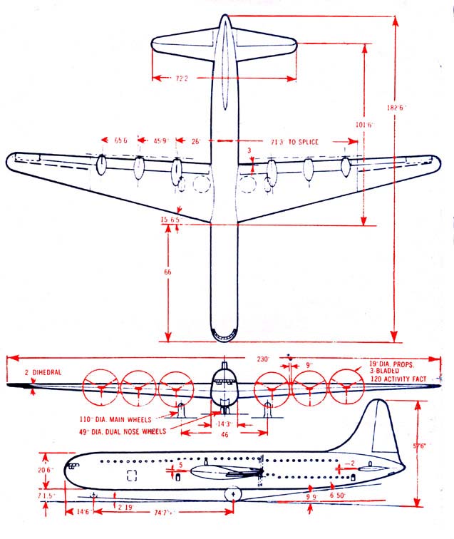 Convair Model 37 3-view